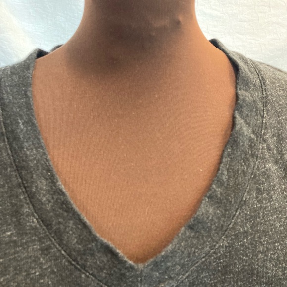 James Perse Charcoal V-Neck Sweatshirt Size XL V Neck Deep V Neck Long Sleeve - Picture 8 of 10